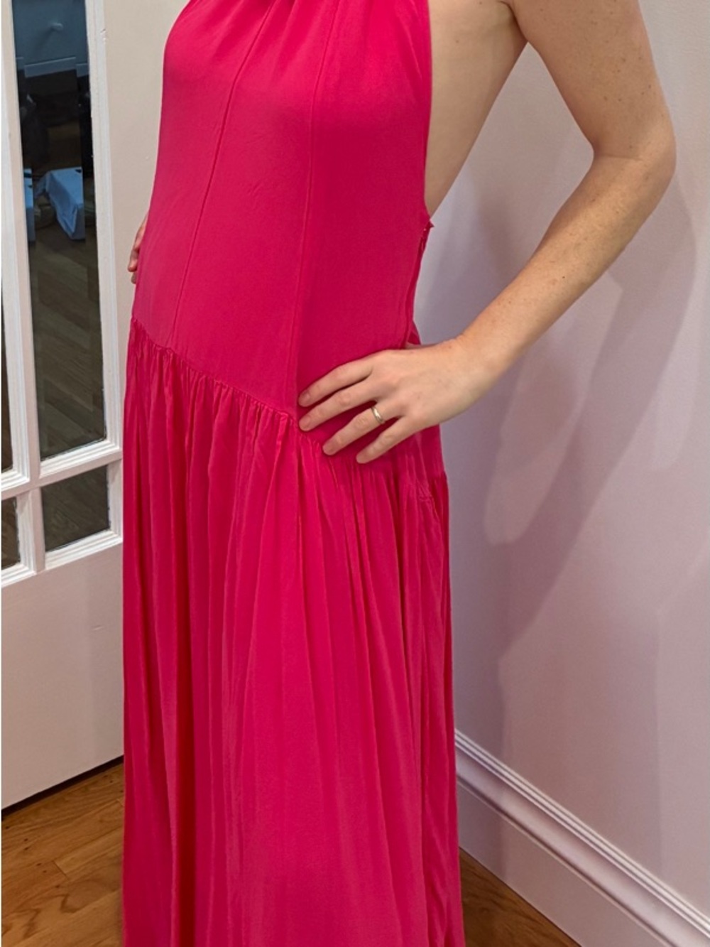 FARM Rio Hot Pink Halter Rosette Maxi Dress - Picture 11 of 14